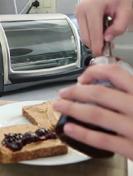 Picture of Emma Chamberlain's organic Peanut Butter & Jelly Sandwich Recipe and ingredients