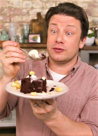 Picture of Jamie Oliver chocolate dessert idea and ingredients