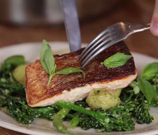 Picture of Jamie Oliver Salmon Dishes and cooking instructions - Pesto Sauce With Vegetables