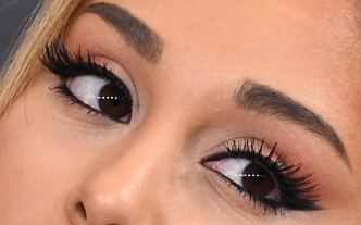 Picture of Ariana Grande eyes, eyelashes, and eyebrows