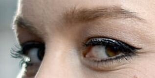 Picture of Brie Larson blue eyes, eyelashes, and eyebrows