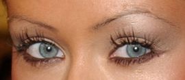Picture of Christina Aguilera eyeliner, eyeshadow, and eyelash enhancements