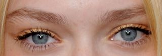 Picture of Dakota Fanning blue eyes, eyelashes, and eyebrows