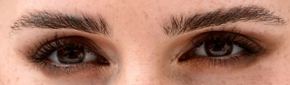 Picture of Emma Watson eyeliner, eyeshadow, and eyelash enhancements