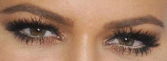 Picture of Khloe Kardashian eyes, eyelashes, and eyebrows