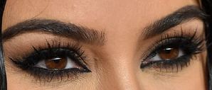 Picture of Kim Kardashian eyes, eyelashes, and eyebrows