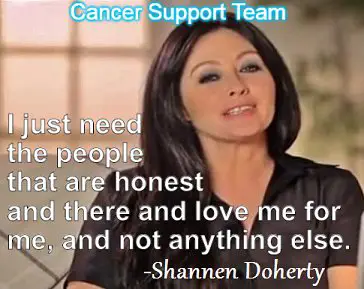 Shannen Doherty says having the support of family and friends is helping with her cancer struggle