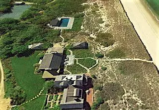 Picture of Diane Sawyer's house on Martha's Vineyard - home aerial picture.