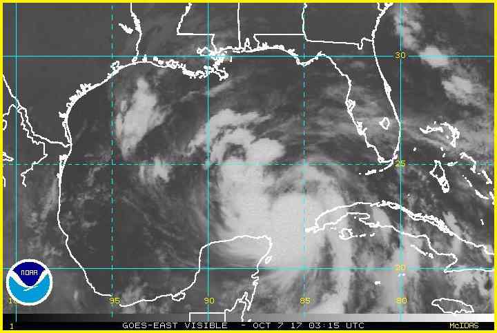 Satellite view of Hurricane Nate