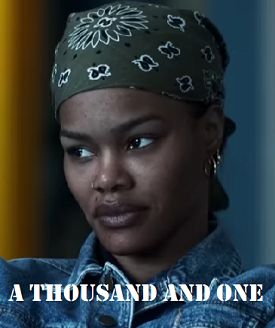This is an image of Teyana Taylor from A Thousand and One 2023 Movie with text that reads A Thousand and One