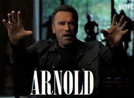 This is an image of Arnold Schwarzenegger from Arnold 2023 Netflix Documentary with text that reads Arnold