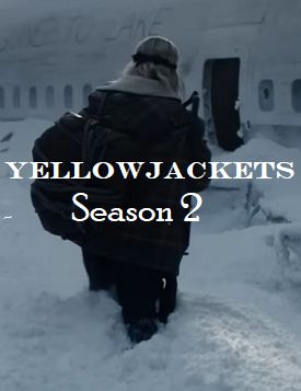 This is a picture of Melanie Lynskey with the words Yellowjackets - Season 2