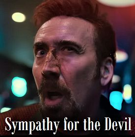 This is an image from Sympathy for the Devil 2023 Movie with text that reads Sympathy for the Devil