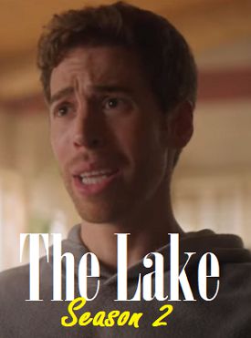 This is a picture of Jordan Gavaris and Summer Monet Finley starring in the 2023 movie The Lake