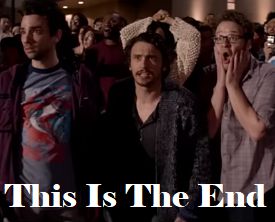 This is an image from This Is the End of Starring James Franco, Jonah Hill with text that reads This Is the End