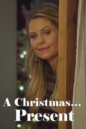 This is an image of Candace Cameron Bure with text that reads A Christmas… Present