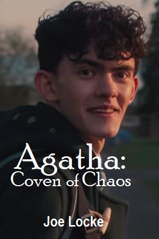 This is a picture of Joe Locke with the text Agatha: Coven of Chaos.